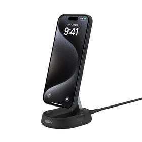 Convertible Magnetic Wireless Charging Stand with Qi2 15W, Black, hi-res